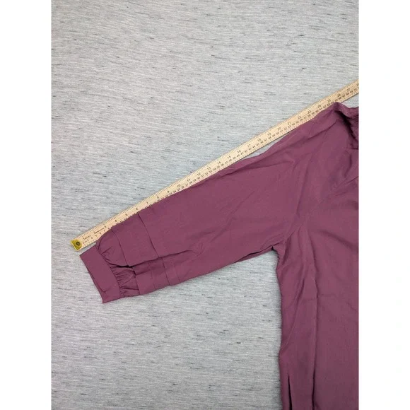 Soft Surroundings Button Front Top Womens 3X Lyocell Linen Peasant Sleeve - Picture 8 of 10